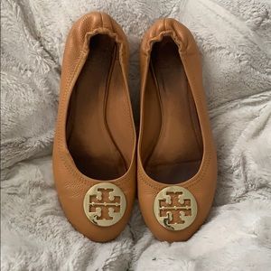 Tory Burch Caramel Brown Flats